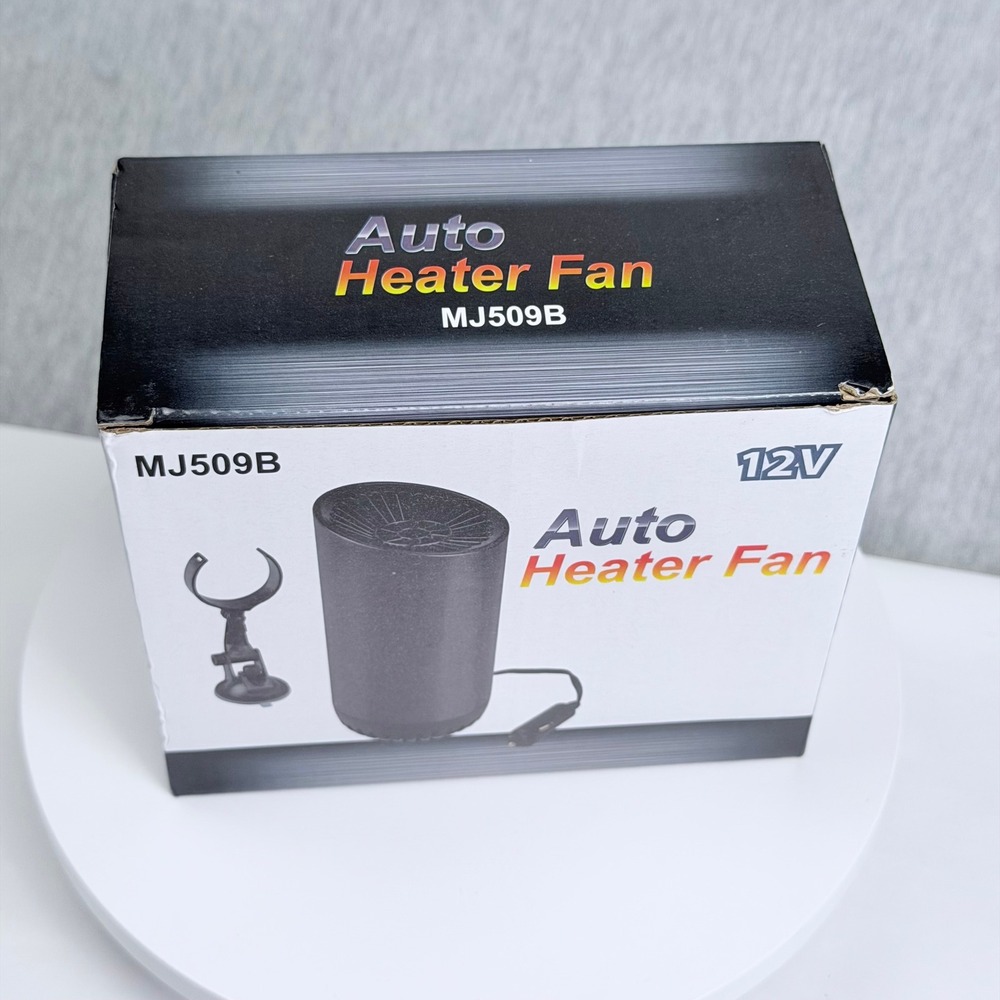 12V Auto Heater Fan MJ509B Portable Car Defroster Demister with Mount Black